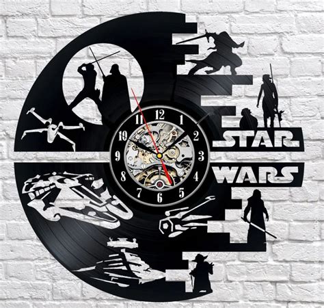Creative Clock Cd Vinyl Record Wall Clock Star Wars Home Decor 3d