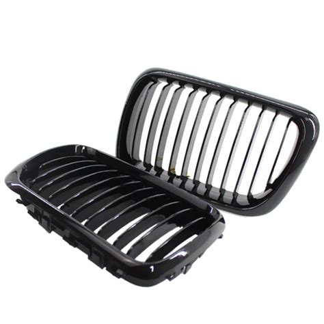 1 Pair Gloss Black Front Kidney Grilles Grill For Bmw E36 1997 1999 3