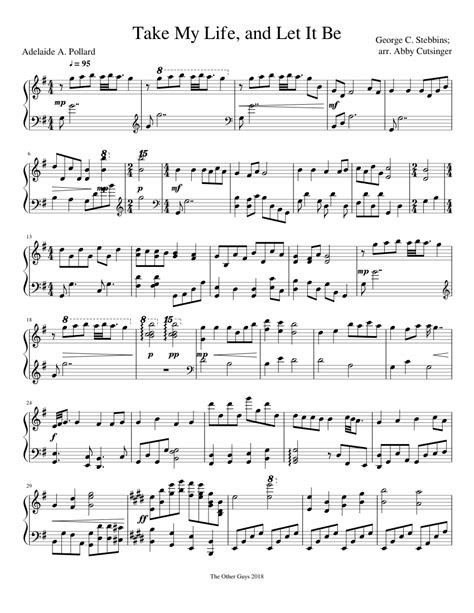 Don t let me down by the chainsmokers piano sheet music. Take My Life and Let It Be sheet music for Piano download free in PDF or MIDI