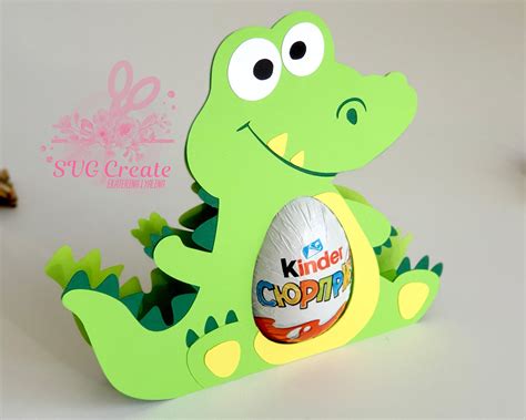 Kinder surprise egg holder, svg cut file, Crocodile template (538394