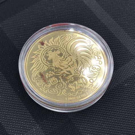 1993 Singapore Mint 250 Rooster Gold Proof Coin 9999 1 Troy Ounce