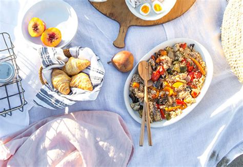 Place arugula on a serving platter, and drizzle with 1 tablespoon dressing. Roasted Vegetable Couscous Salad | Heinen's Grocery Store