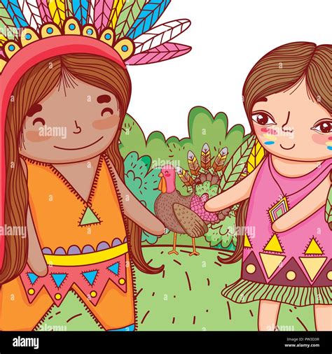 american indian girl cartoon imagen vector de stock alamy