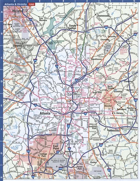 Map Of Atlanta Georgia Detailed Map With Highways Streets Shopping