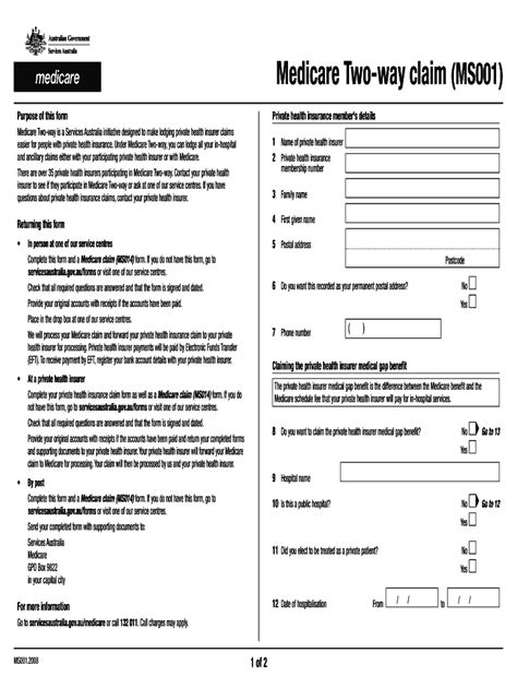 Medicare Two Way Claim 2020 2023 Form Fill Out And Sign Printable PDF