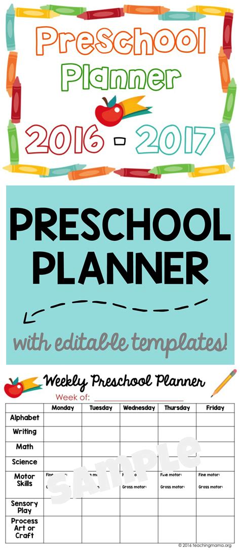 Printable Preschool Planner Great For Organizing And Planning
