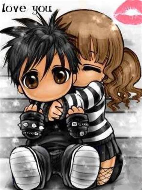 Hugging Couple 02 Emo Love Cute Emo Emo Art