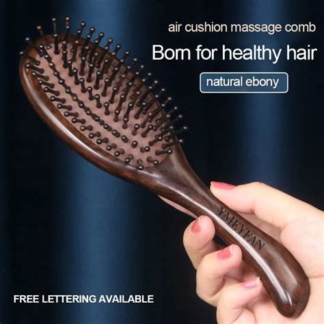 hair brush hair styling profesional for women air cushion hair scalp massage comb nature ebony