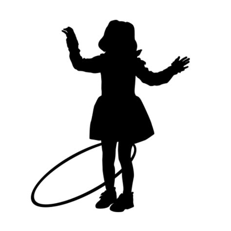 Girl With Hula Hoop Wall Silhouette Decal Childrens Decor Girl