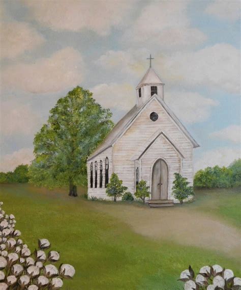 Grace And Cotton Old Church Oil Painting Kenzies Cottage