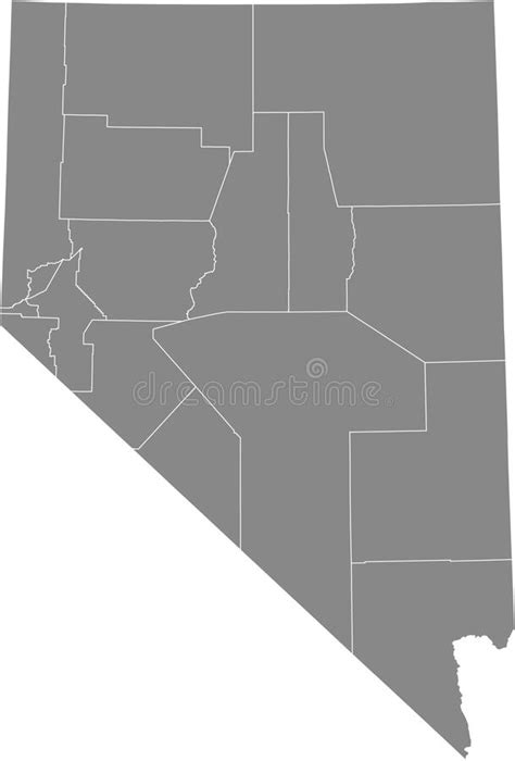Mapa De Condados Grises De Nevada Estados Unidos Ilustraci N Del Vector