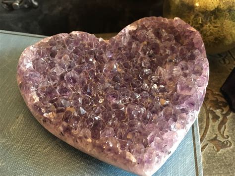 Raw Amethyst Heart Amethyst Cluster Heart Shaped Crystal Cluster Stone