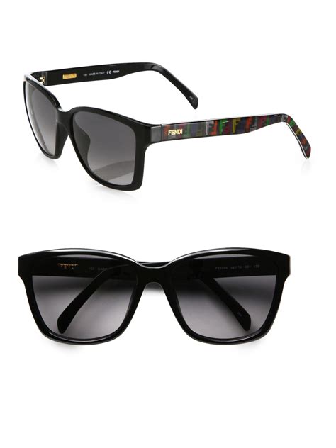 Fendi Technicolor Logo Wayfarer Sunglasses In Black For Men Lyst
