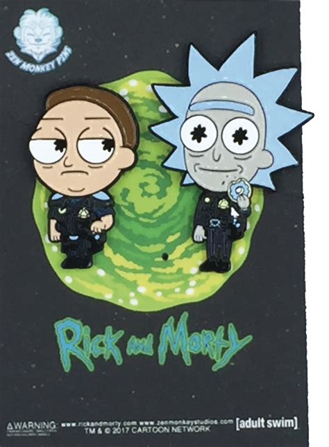 Aug178192 Rick And Morty Cop Rick And Morty Lapel Pin 2pc Set