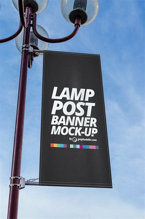 Lamp Post Banner Mockups Pole Banners Banner Sign Board Design