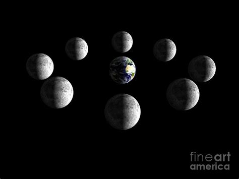 Phases Of The Moon As Seen From Space Photograph By Tim Brownscience