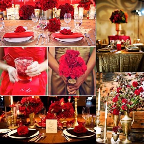 Shop wedding decorations by color if you like — you can find. Red + Gold Wedding Inspiration - LinenTablecloth
