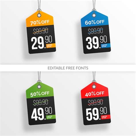 Premium Vector Editable Colorful Sale And Price Tags Collection