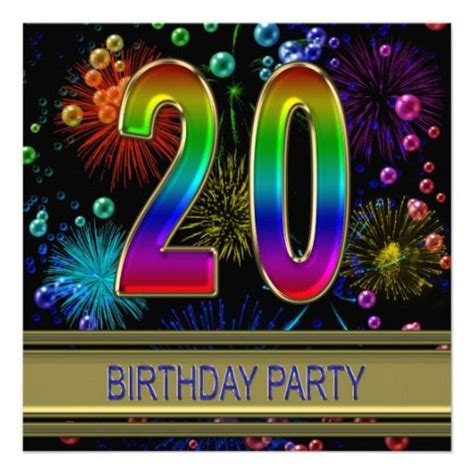 I just dont know what kind of theme though or have any ideas at all. 20th Birthday party Invitation with bubbles