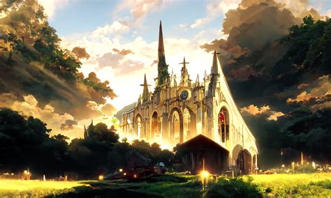 Artstation Gothic Church X Shinkai Makoto By Disco Diffusion