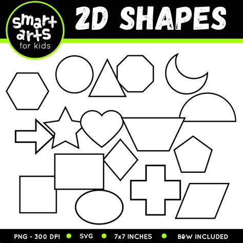 2d Shapes Clipart Black And White