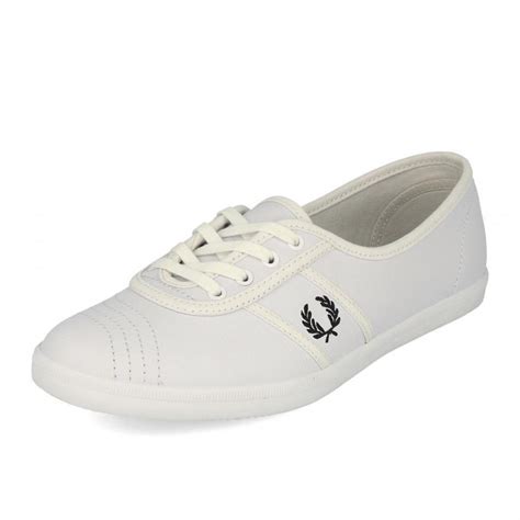 Womens Fred Perry Sneaker Aubrey Leather White Black • Lakeview Sagar