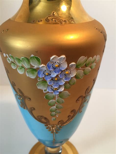 Antique Bohemian Glass Vase With Gilt Work And Enameled Etsy