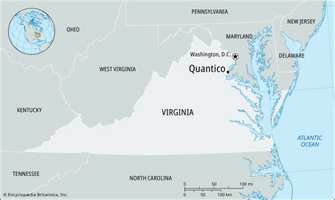 Quantico Virginia Map Fbi And Facts Britannica