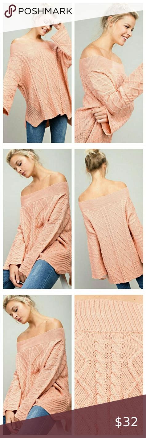 Cable Knit Off The Shoulders Sweater Fashion Clothes Design Sweaters