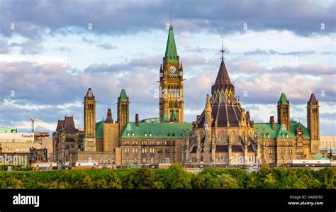 Parliament Hill In Canadas Capital City Of Ottawa Is Viewed From The