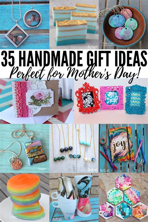 Hand made gifts are a wide range of things. 35 Handmade Gifts for Mother's Day Roundup!