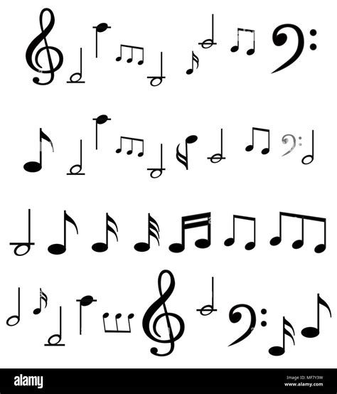 Music Note Background With Different Music Symbols Stock Vector Image