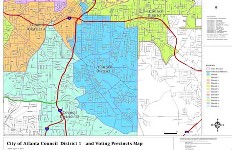 Atlanta City Council District Map Vector U S Map