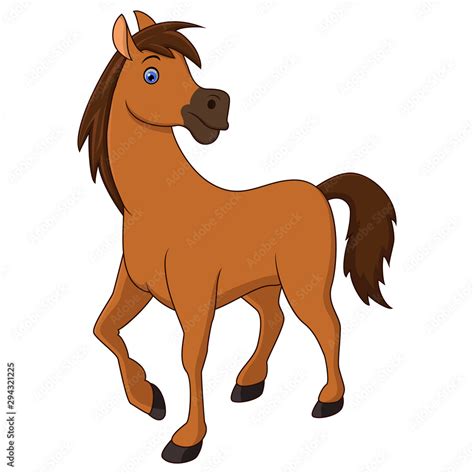 Vector Illustration Of Brown Horse Cartoon Stock Vector Adobe Stock