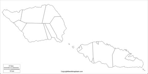 Printable Blank Map Of Samoa Outline Transparent PNG Map