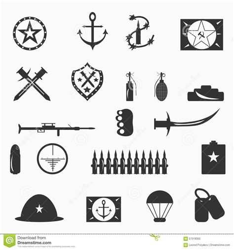 Illustration De Vecteur De Symboles Militaires Illustration De Vecteur