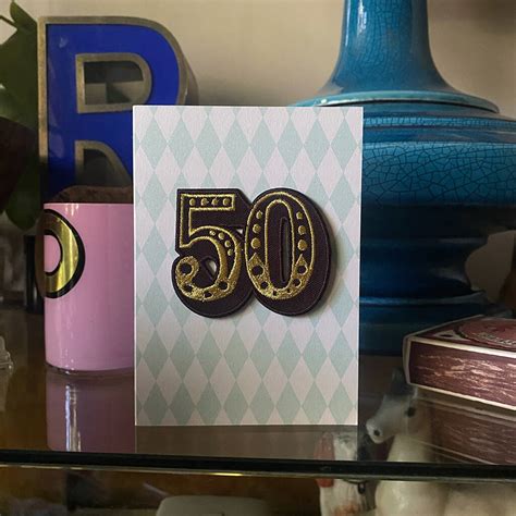 Birthday Patch Greeting Card Age Fifty By Petra Boase Ltd