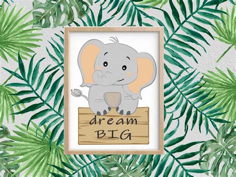 Elefant Kinderzimmer Tiere Baby Tier Kunst Traum Gro Etsy