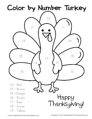 turkey color by number Turkey color by number print