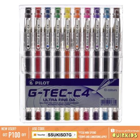 Pilot Gtec 10 Color 04 Signpen Gel Pen Ink C4 Set Gtech G Tec Shopee