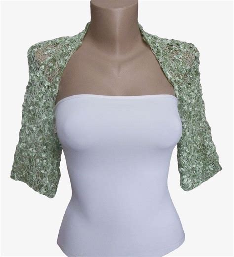 Knit Mint Green Bolero Shrug Sleeves Jacket Evening Bolero Etsy