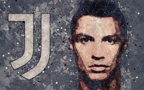 Cristiano Ronaldo Juventus Fc 4k Geometric Art Face Italy Serie A