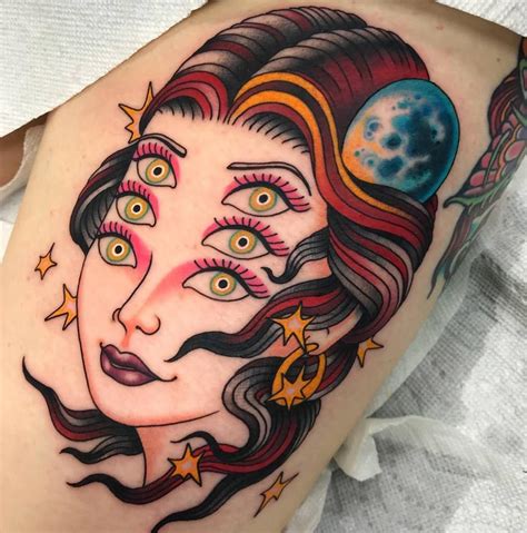 Out Of This World Third Eye Tattoos Girl Leg Tattoos Psychedelic