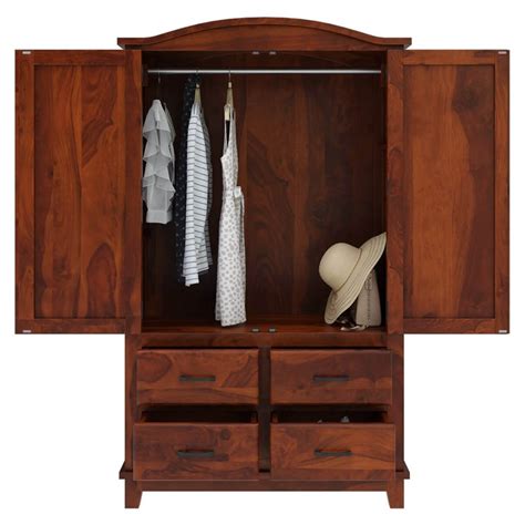Sierra Nevada Rustic Solid Wood Large Wardrobe Armoire With Drawers