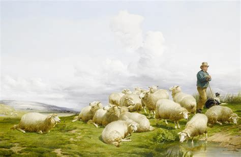 Jesus is depicted as both the lion and the lamb in scripture. File:Thomas Sidney Cooper Shepherd with sheep 1868.jpg ...