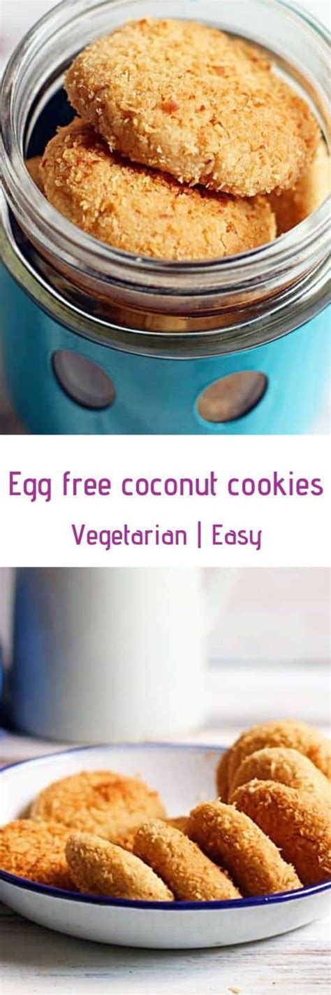 Eggless Coconut Cookies Indian Style Crispy And Slightly Chewy Eggless
