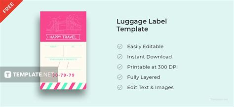 Free Luggage Label Template In Adobe Photoshop Adobe Illustrator