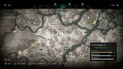 Assassins Creed Valhalla Grantebridgescire Treasure Hoard Map Guide