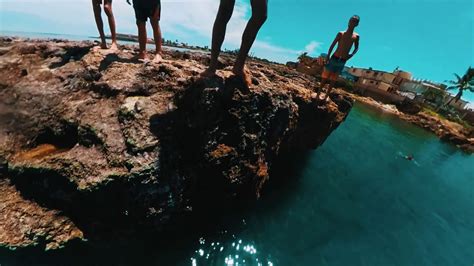 Cliff Jumping With Locals At Boca De Camarioca Cuba Youtube