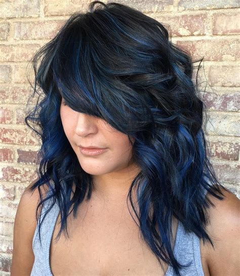 Layered Hairstyle For Blue Black Hair Cabelo Cores De Cabelo Ideias